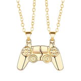 Load image into Gallery viewer, 2 Magnetic Couple Necklaces with Game Controller Pendant - Necklaces - Gold