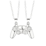 Load image into Gallery viewer, 2 Magnetic Couple Necklaces with Game Controller Pendant - Necklaces - Silver