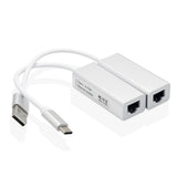 Load image into Gallery viewer, Aluminum alloy 2.0USB 100Mbps Ethernet card with no drive and cable Type-C to RJ45 Ethernet interface converter