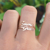 Load image into Gallery viewer, Adjustable Ring with 2 Custom Names