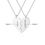 Load image into Gallery viewer, Broken Heart Matching Couple Necklaces Personalized with Names