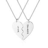 Load image into Gallery viewer, Broken Heart Matching Couple Necklaces Personalized with Names