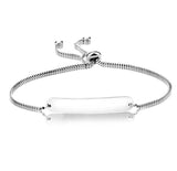 Load image into Gallery viewer, Custom Bar Bracelet with Adjustable Chain - Bracelet - Silver