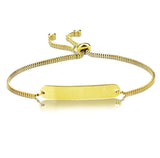 Load image into Gallery viewer, Custom Bar Bracelet with Adjustable Chain - Bracelet - Gold