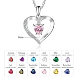 Load image into Gallery viewer, Engraved 925 Sterling Silver Birthstone Necklace - Necklace - Silver