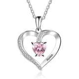 Load image into Gallery viewer, Engraved 925 Sterling Silver Birthstone Necklace