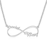 Load image into Gallery viewer, Infinity Necklace with 2 Names in 925 Sterling Silver