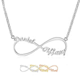 Load image into Gallery viewer, Infinity Necklace with 2 Names in 925 Sterling Silver