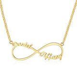 Load image into Gallery viewer, Infinity Necklace with 2 Names in 925 Sterling Silver - Necklace - Gold Color